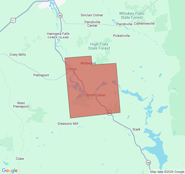 Map of septic coverage in Colton, NY
