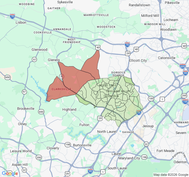 Map of septic coverage in Columbia, MD