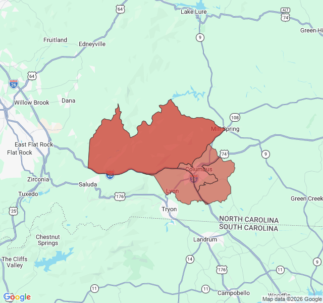 Map of septic coverage in Columbus, NC