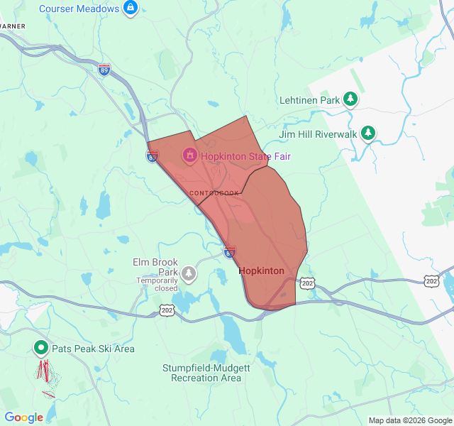 Map of septic coverage in Contoocook, NH