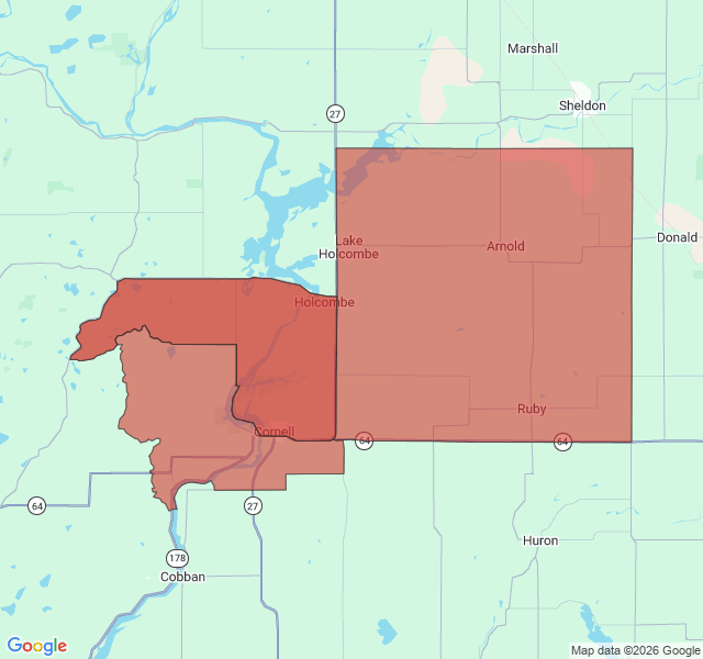 Map of septic coverage in Cornell, WI