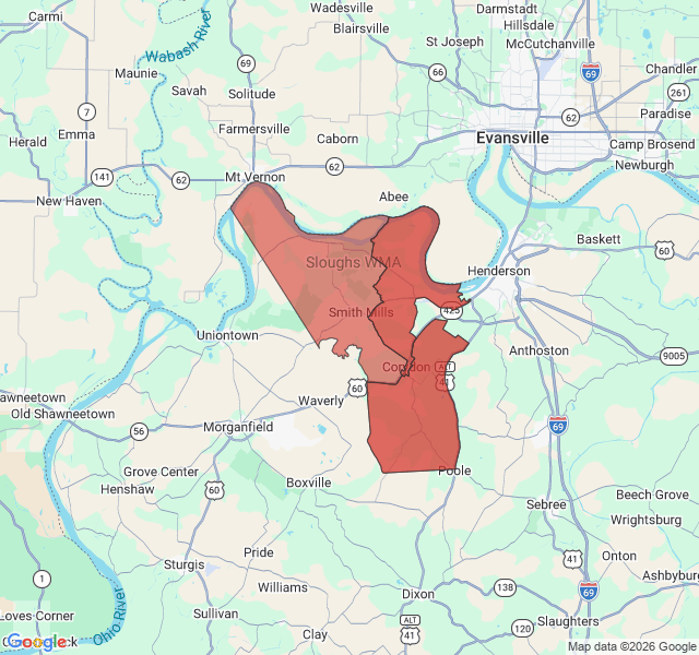 Map of septic coverage in Corydon, KY