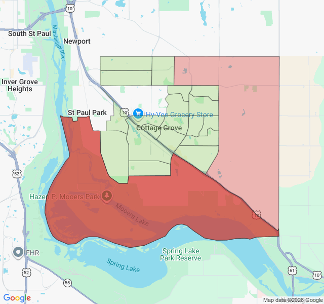 Map of septic coverage in Cottage Grove, MN
