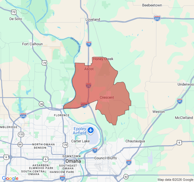 Map of septic coverage in Crescent, IA