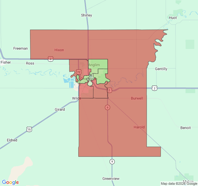 Map of septic coverage in Crookston, MN