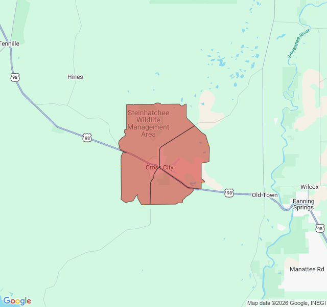 Map of septic coverage in Cross City, FL