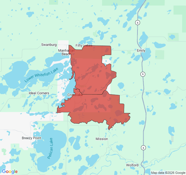 Map of septic coverage in Crosslake, MN