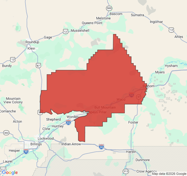 Map of septic coverage in Custer, MT