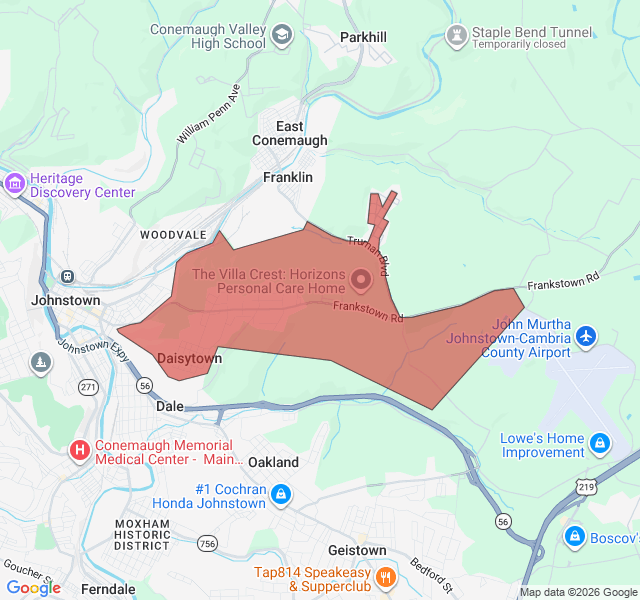Map of septic coverage in Daisytown, PA