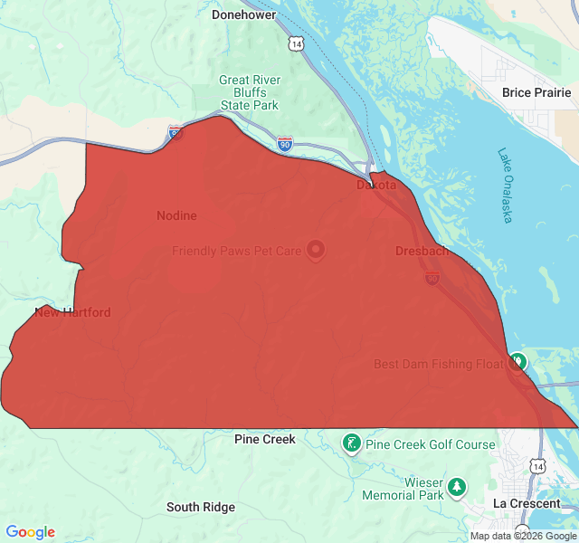 Map of septic coverage in Dakota, MN