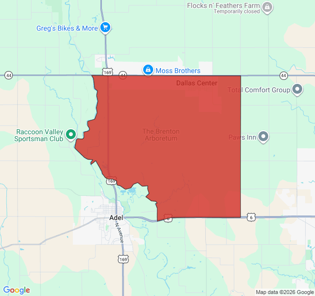 Map of septic coverage in Dallas Center, IA