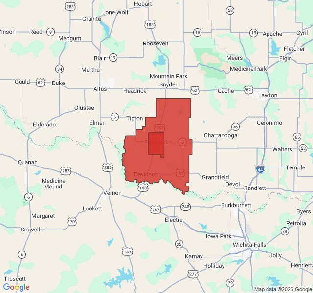 Map of septic coverage in Davidson, OK