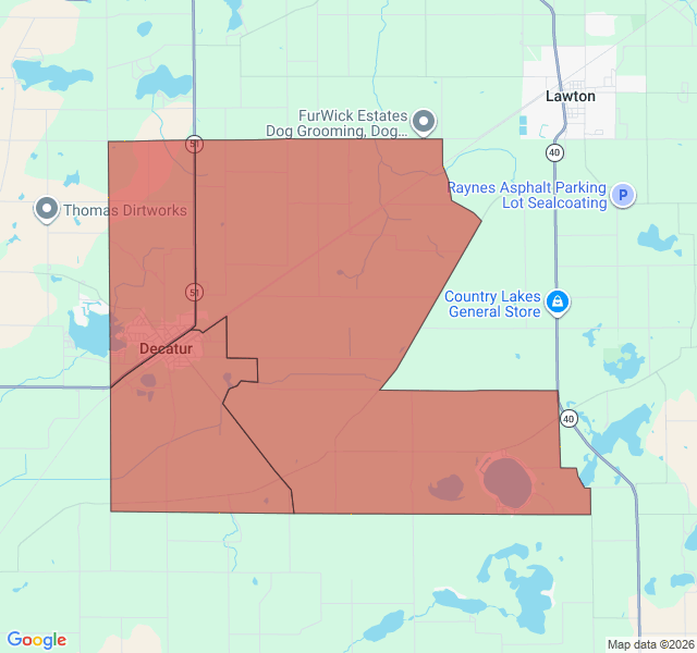 Map of septic coverage in Decatur, MI