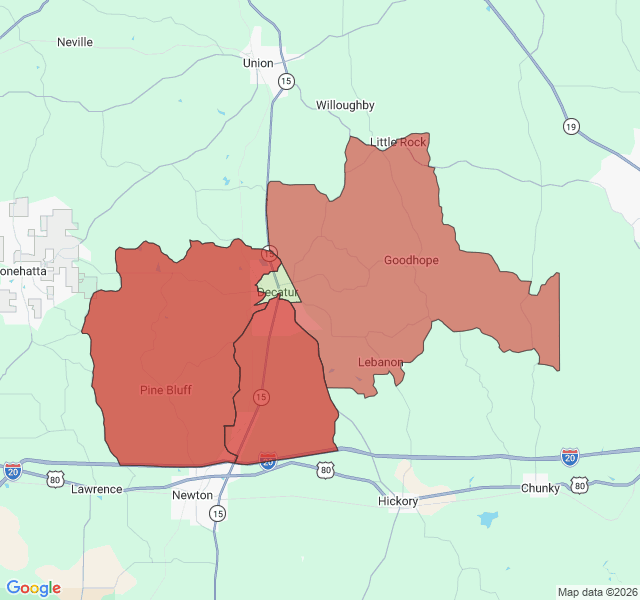 Map of septic coverage in Decatur, MS