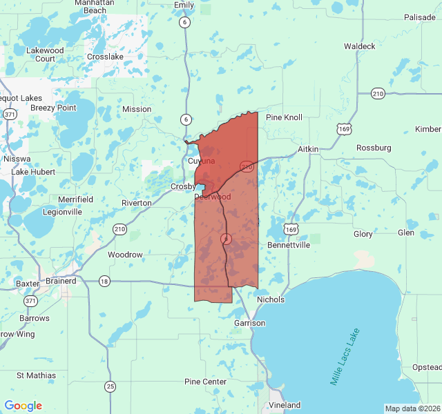 Map of septic coverage in Deerwood, MN