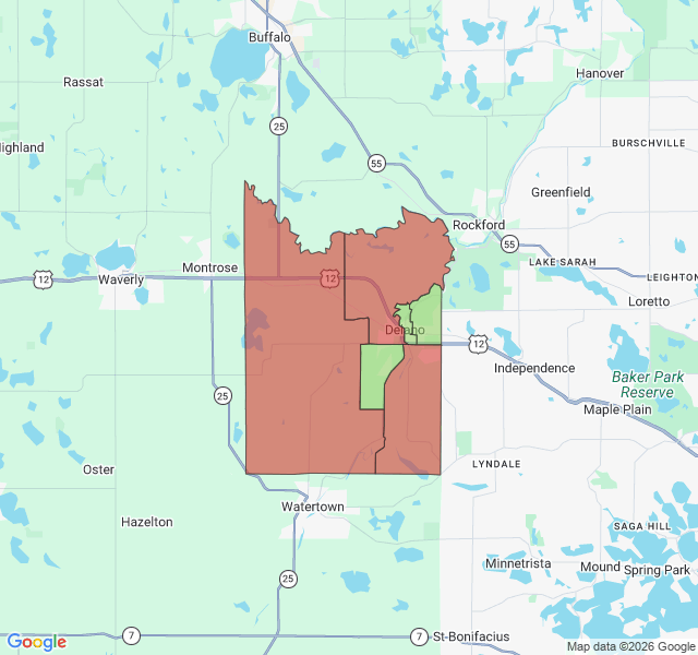 Map of septic coverage in Delano, MN