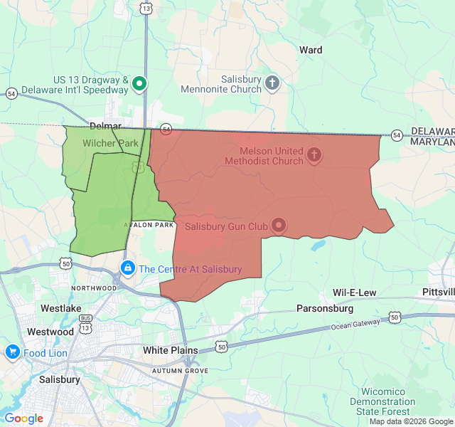 Map of septic coverage in Delmar, MD