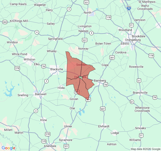 Map of septic coverage in Denmark, SC