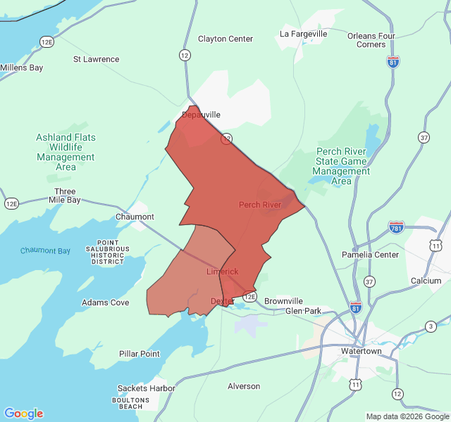 Map of septic coverage in Dexter, NY