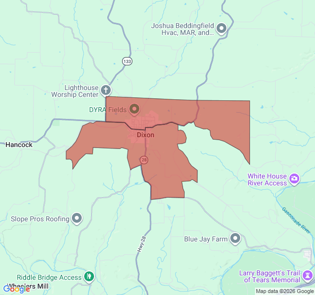 Map of septic coverage in Dixon, MO