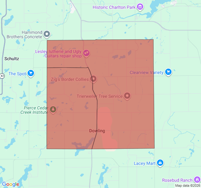Map of septic coverage in Dowling, MI