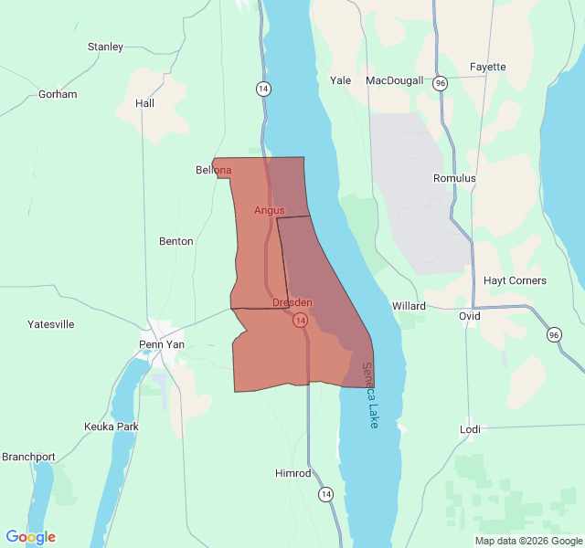 Map of septic coverage in Dresden, NY