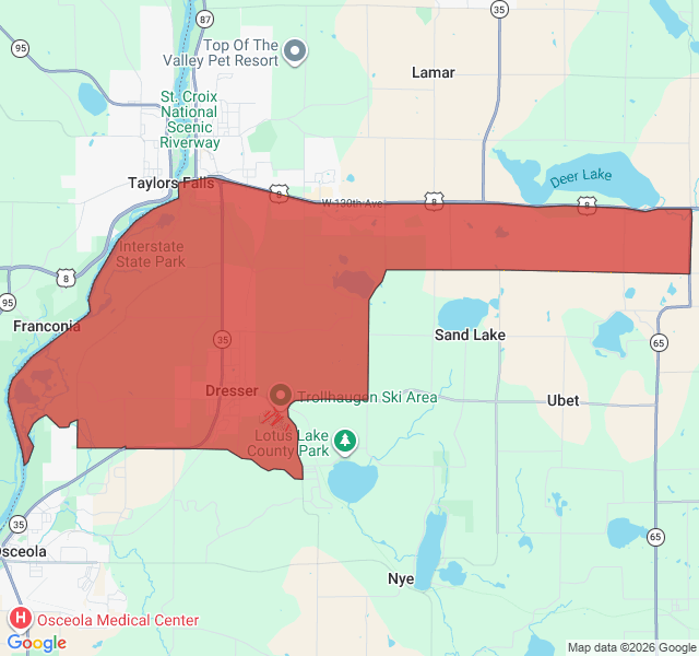Map of septic coverage in Dresser, WI