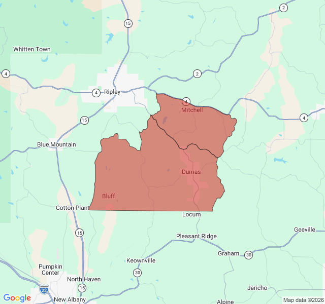 Map of septic coverage in Dumas, MS