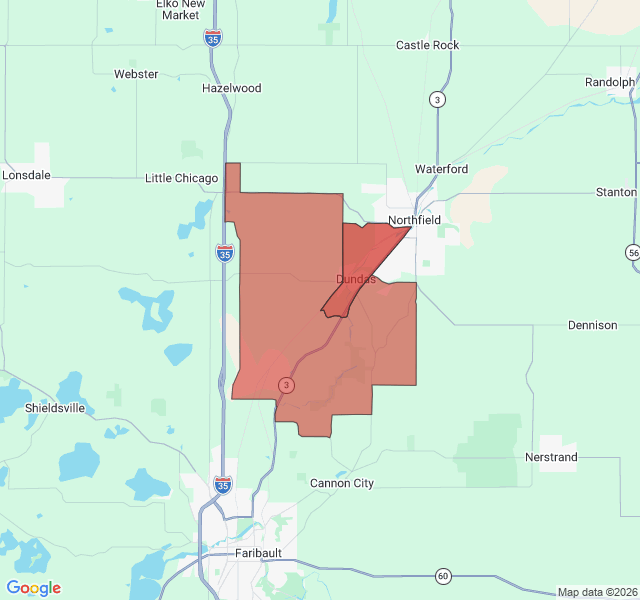 Map of septic coverage in Dundas, MN