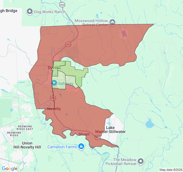 Map of septic coverage in Duvall, WA