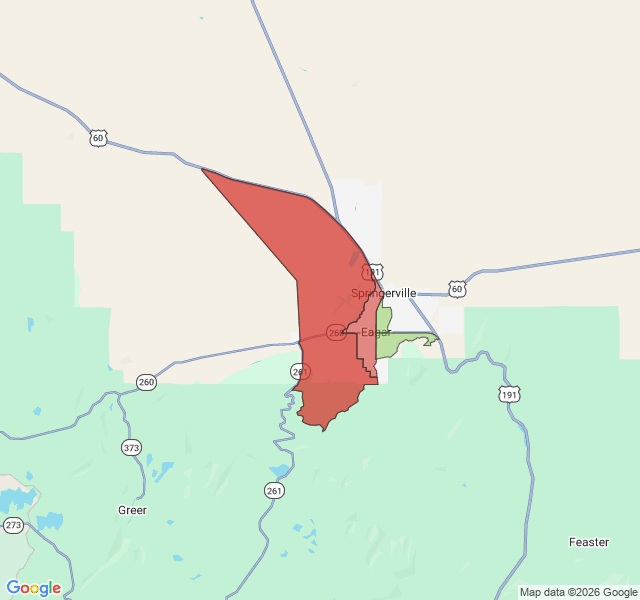 Map of septic coverage in Eagar, AZ