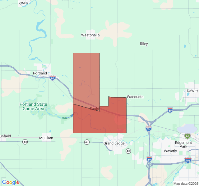 Map of septic coverage in Eagle, MI
