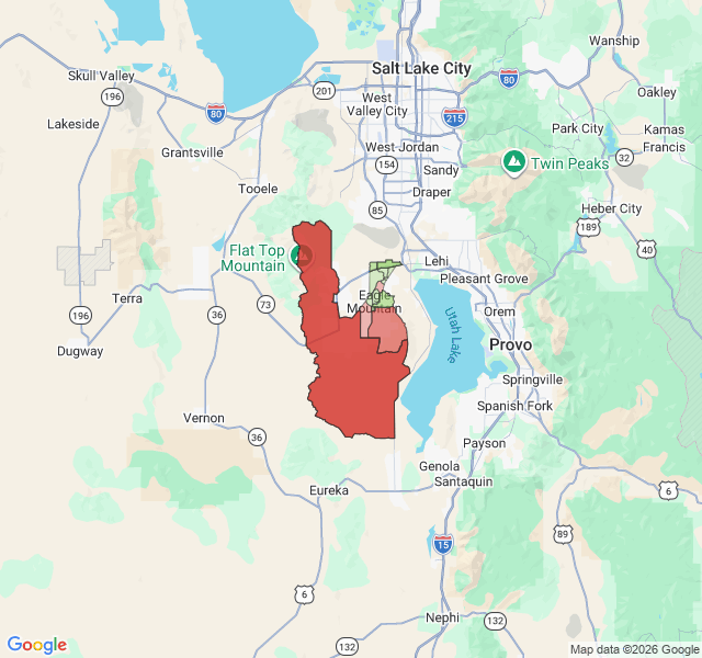 Map of septic coverage in Eagle Mountain, UT