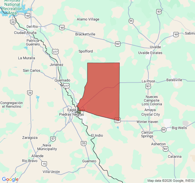 Map of septic coverage in Eagle Pass, TX