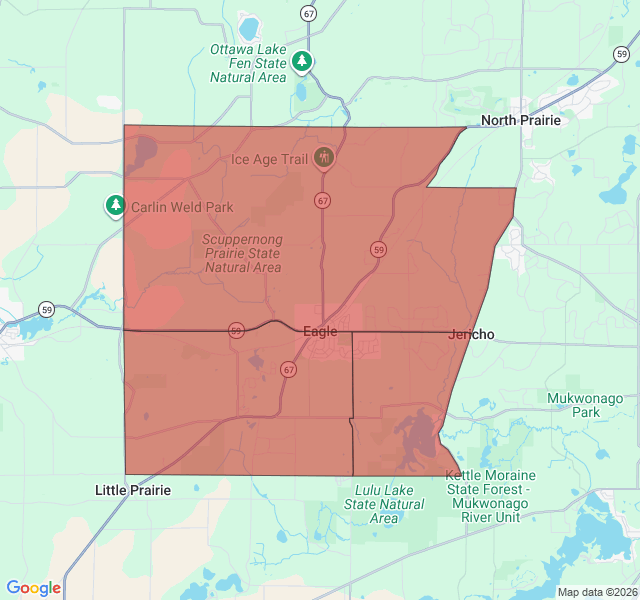 Map of septic coverage in Eagle, WI