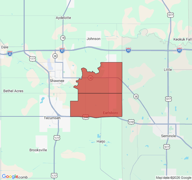 Map of septic coverage in Earlsboro, OK