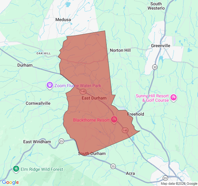 Map of septic coverage in East Durham, NY