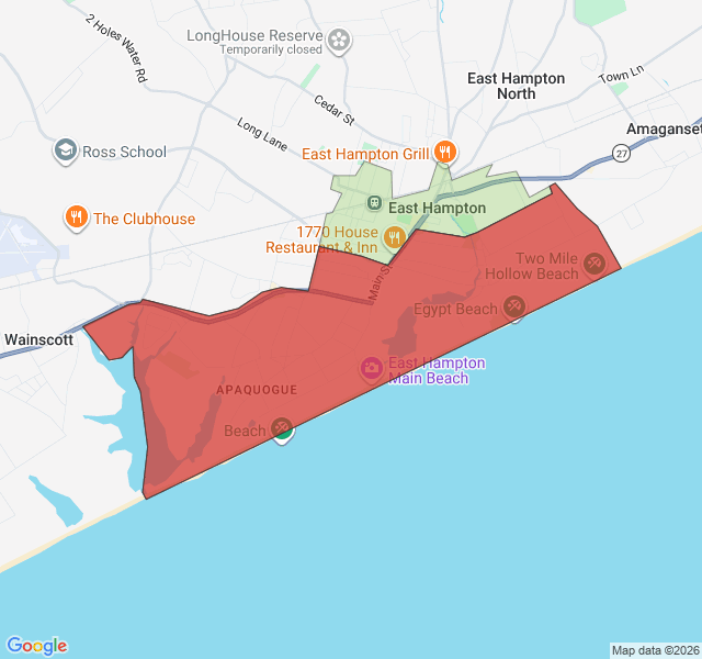 Map of septic coverage in East Hampton, NY