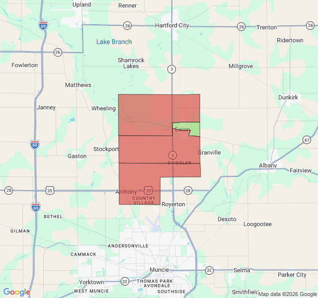 Map of septic coverage in Eaton, IN