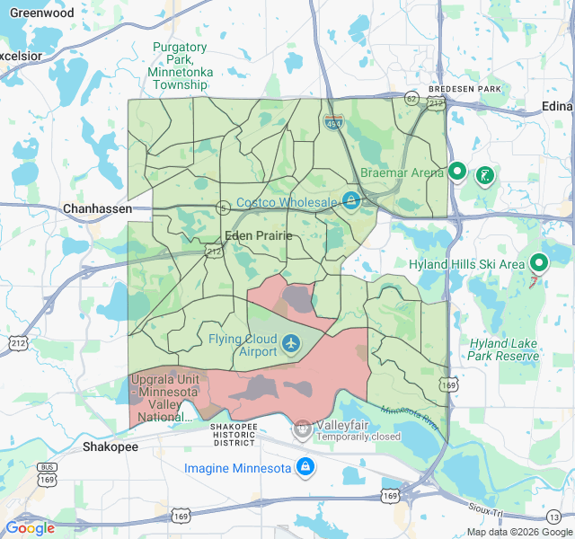 Map of septic coverage in Eden Prairie, MN