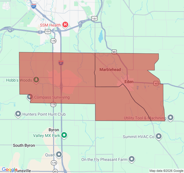 Map of septic coverage in Eden, WI