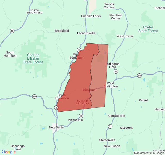 Map of septic coverage in Edmeston, NY