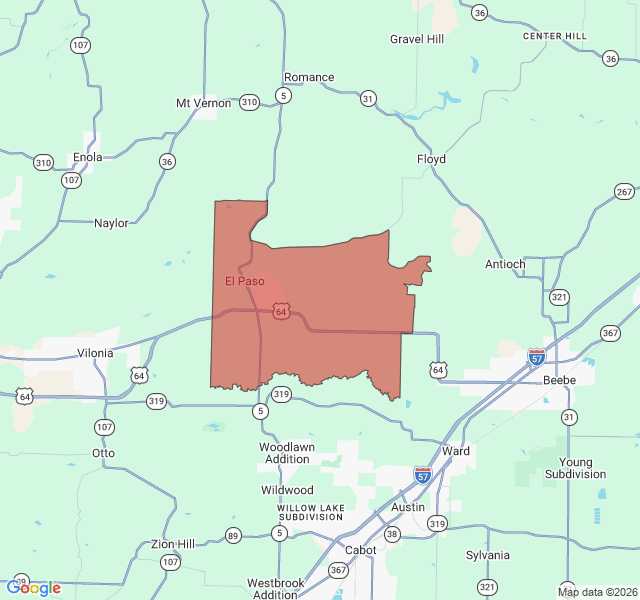 Map of septic coverage in El Paso, AR