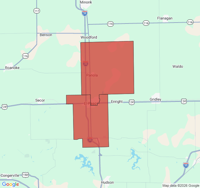 Map of septic coverage in El Paso, IL