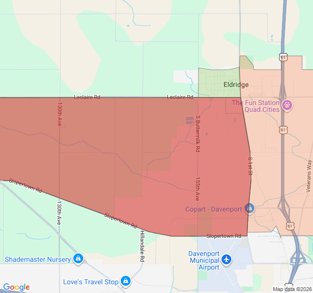 Map of septic coverage in Eldridge, IA