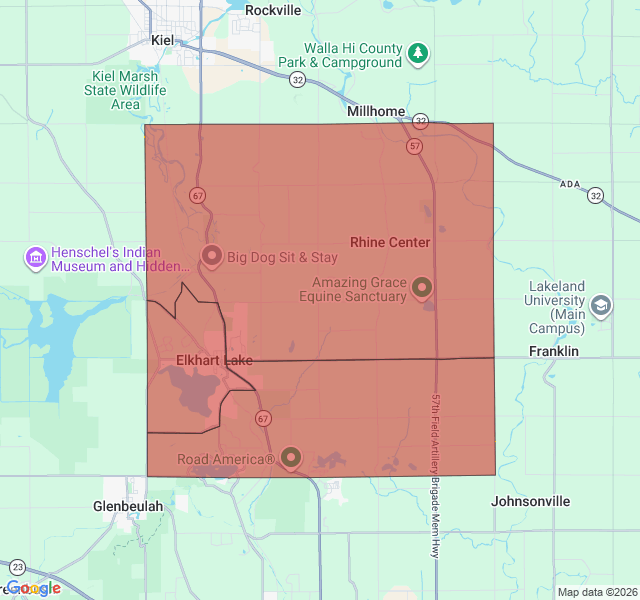Map of septic coverage in Elkhart Lake, WI