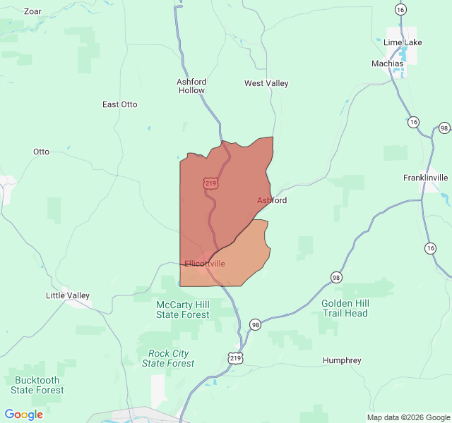 Map of septic coverage in Ellicottville, NY