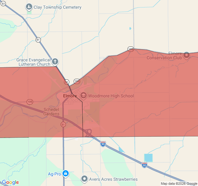 Map of septic coverage in Elmore, OH