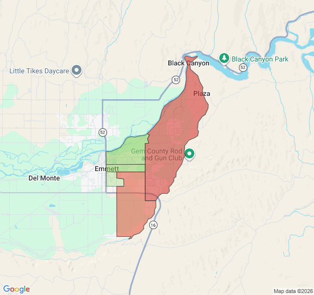Map of septic coverage in Emmett, ID