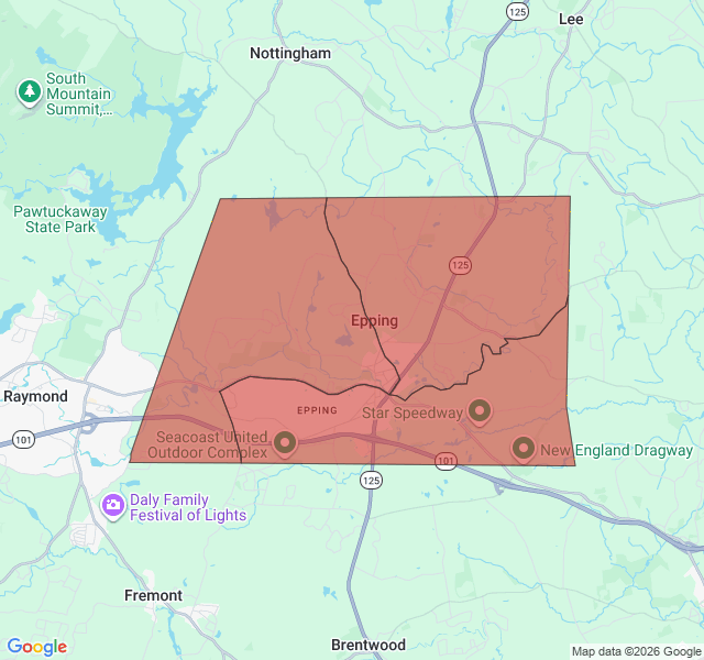 Map of septic coverage in Epping, NH